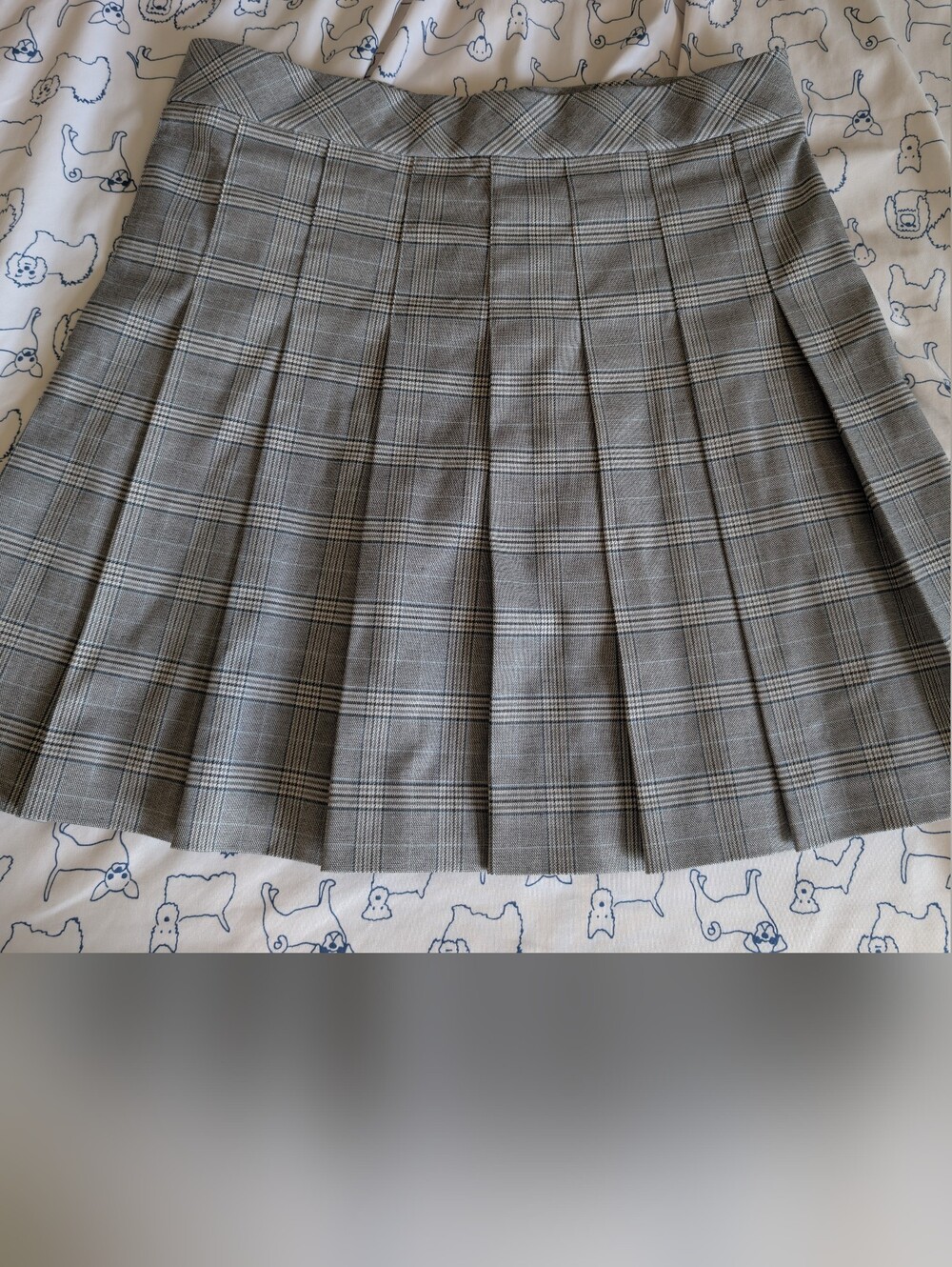 Like New Uniqlo Skirt Womens Gray Plaid Pleated Mini Skirt Size Small